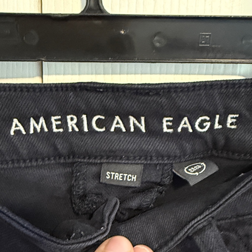 American Eagle Black Cropped Wide-Leg carpenter Pants, size 6 - Picture 5 of 10